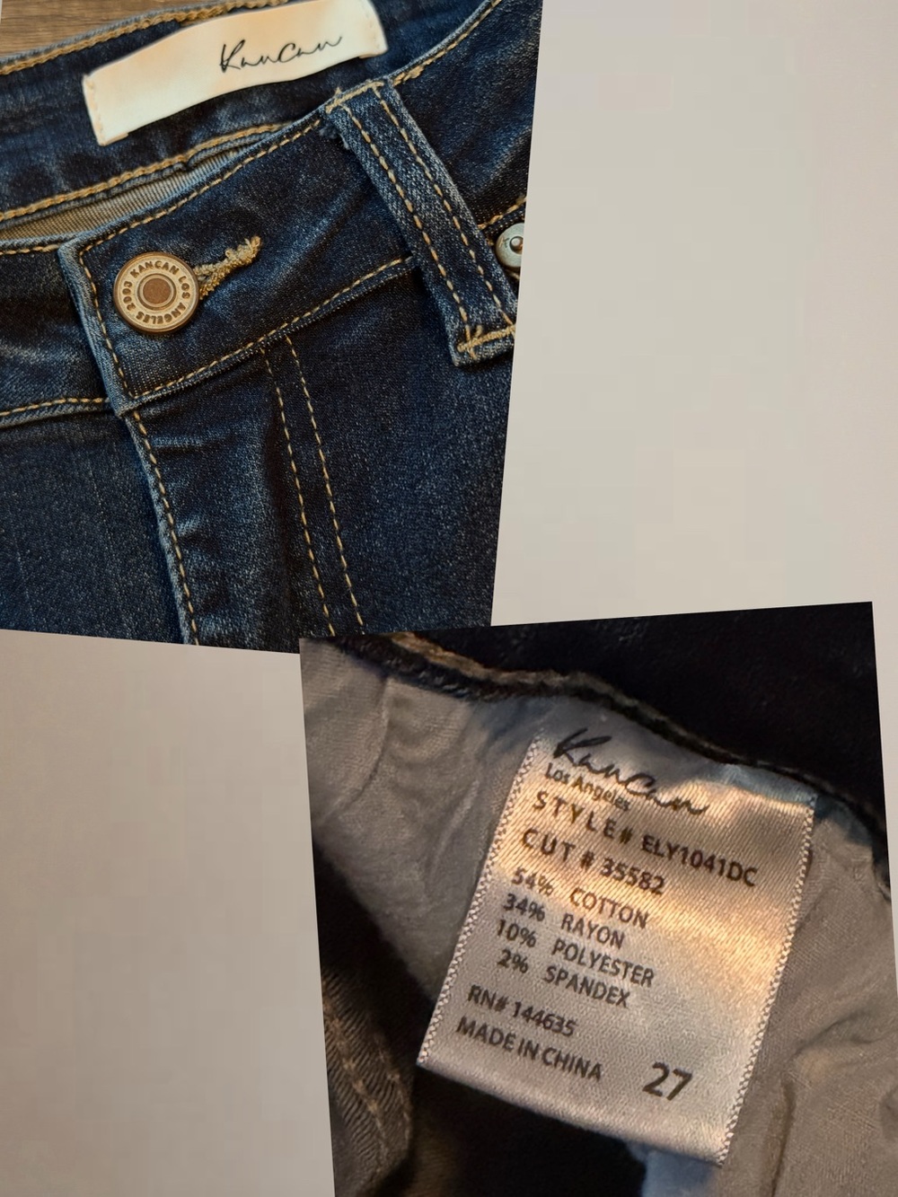 Kancan Dark Wash Bootcut Jeans Women’s Size 27 Mid Rise Stretch Denim - Picture 4 of 5